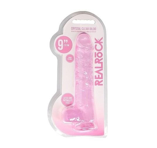 9" / 23 cm Realistic Dildo With Balls - Pink